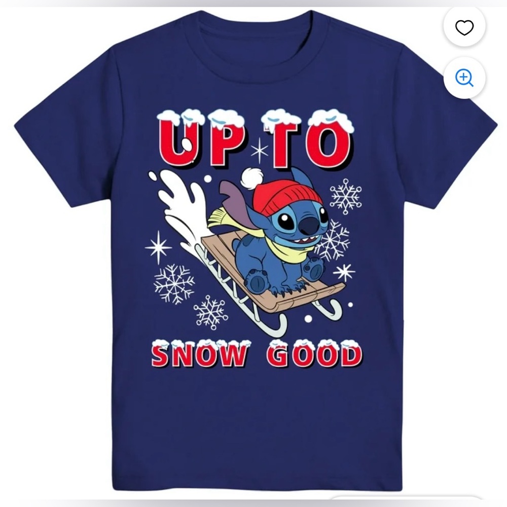 🔴 3/$12 Boys’ Blue Graphic Tee‎ Featuring Stitch! NWT! Size XL (14-16)